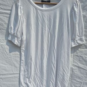 White Short Sleeve Relaxed Blouse